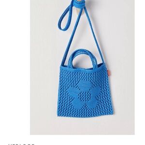 Elegant Blue Crochet Mini Bag